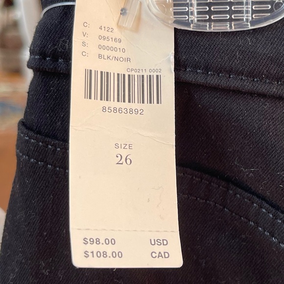 Anthropologie NWT SZ 26 Pilcro black jeans, cropped ankle, super cute! - Picture 2 of 4